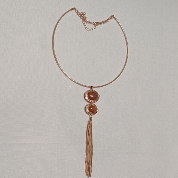 Elegant RoseGold Necklace with Tassel - Picture 1 of 3
